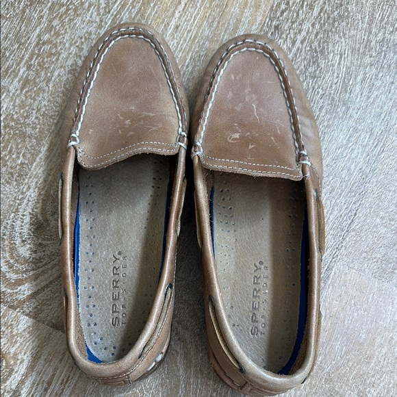 Sperry Tan Leather Loafers 6 - Picture 5 of 7